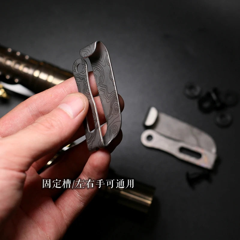 EDC Titanium Alloy Knife Back Clip Pocket Clip Survival Tactical Outdoor Supplies Multifunction Pocket Tools Clip EDC