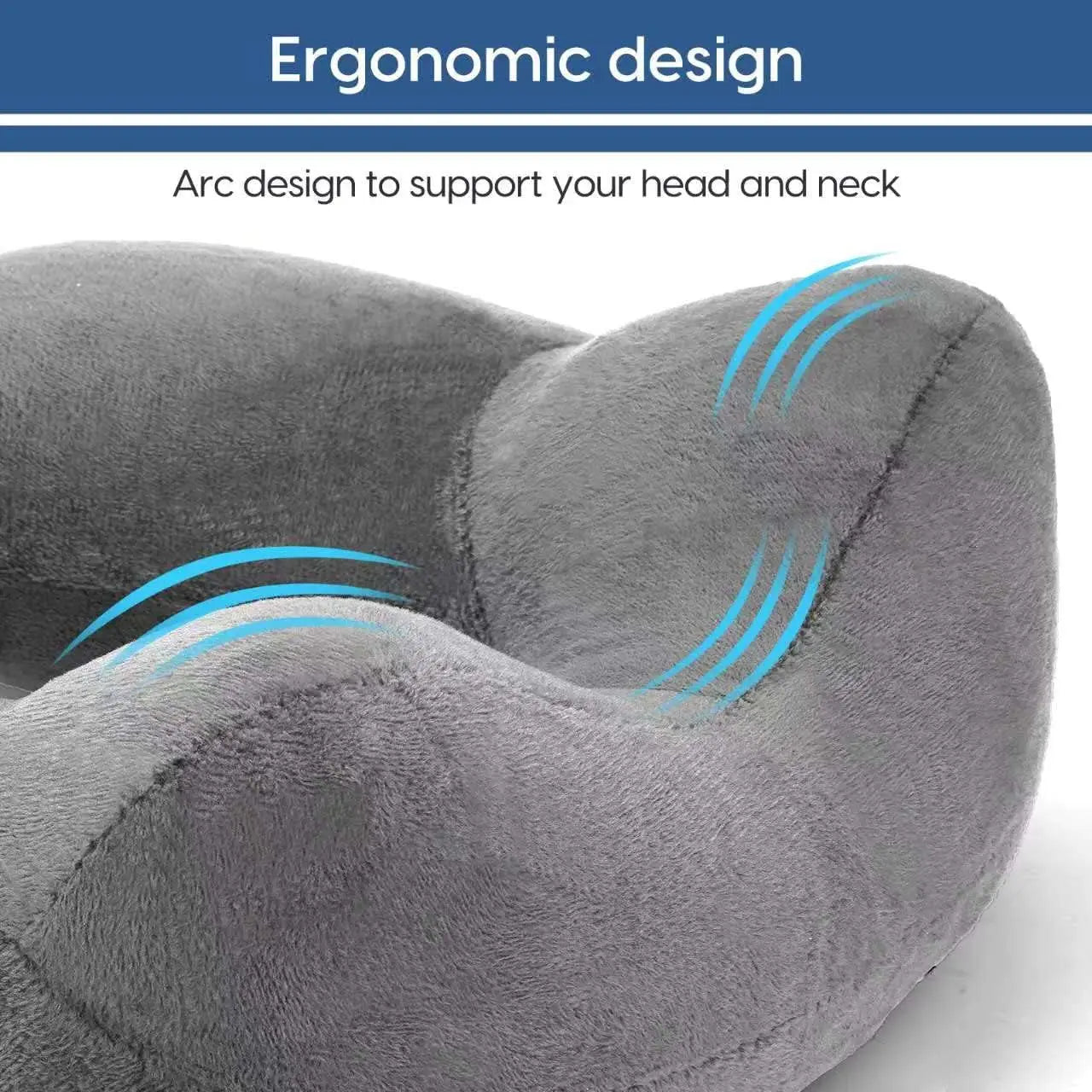 Inflatable Travel Pillow with Soft Velvet Cover & Carry Bag, Neck Support for Airplane, Car, Office & Adult Sleeping