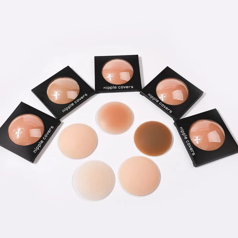 8/10/13cm Seamless Nipple Cover Adhesive Silicone Breast Pasties Women Sticky Invisible Stick-on Bra Boob Tape For All Skin Tone