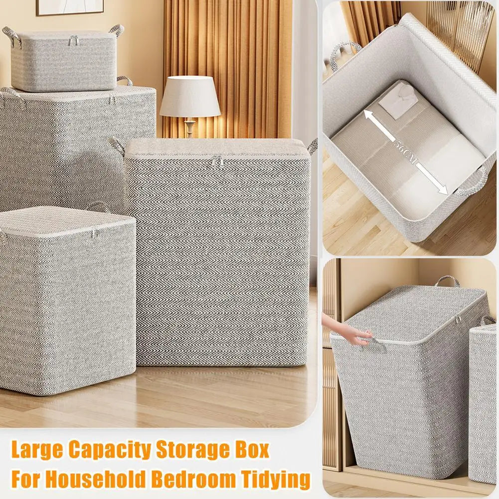 Non-woven Quilt Storage Bag with Lids Zipper Foldable Clothes Quilt Bins Container Large Capacity Dust-proof Bag Organize 2026