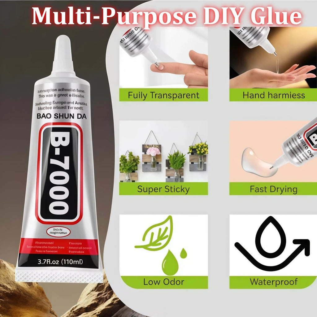B-7000 Clear Glue Strong Adhesive for Phone Frame & Screen Repair DIY Crafts Jewelry Rhinestone Bonding & Sealing
