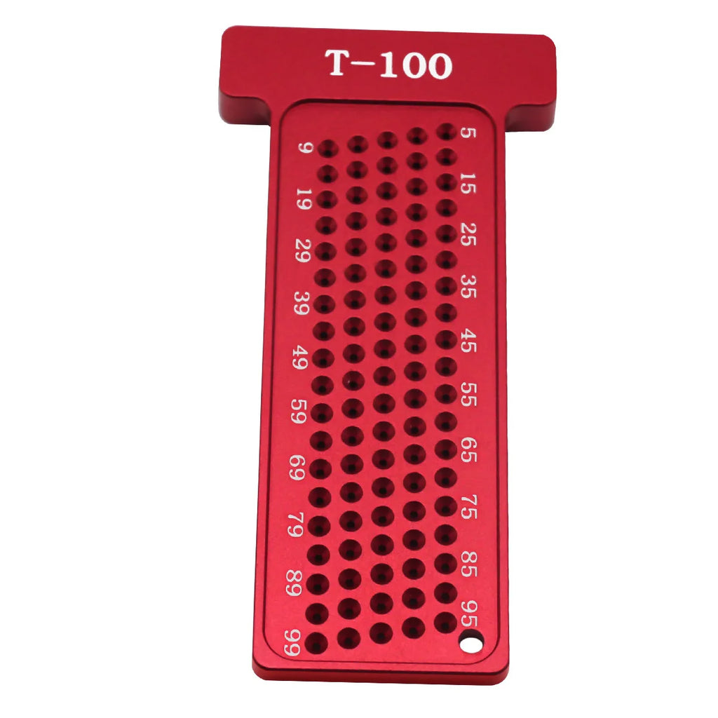 Woodworking Scribe Metric Inch T-Square Scribing Aluminum Alloy Pocket Ruler Hole Marking Gauge T-type Line Drawing DIY Tools