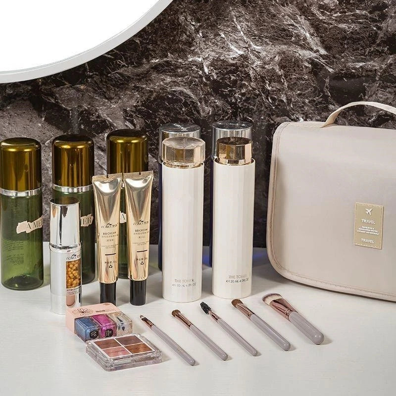 Portable Travel Multi Functional Hanging Cosmetic Bag Business Trip Washable Bag Large Capacity Dry Wet Separation Handheld Bag