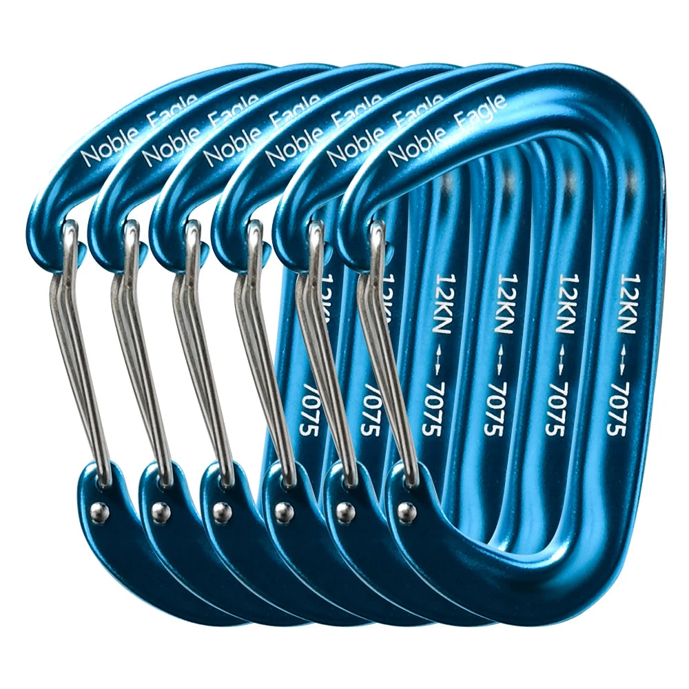6PCS 12kN Tactical Carabiners Clips Set Heavy Duty Non-Locking Belt Hook For Bags Outdoor Hammock Climbing Accessories