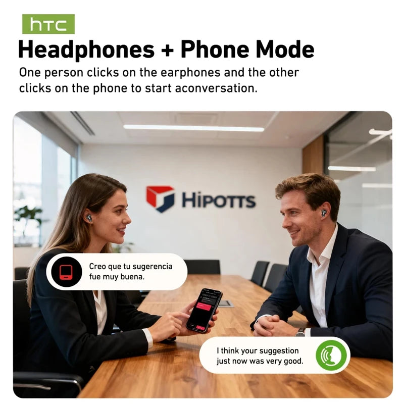 HTC NE79 Real Time Language Translator Earphone Bluetooth Low Latency HiFi Stereo Sound HD Call Wireless Music Sports Earbud