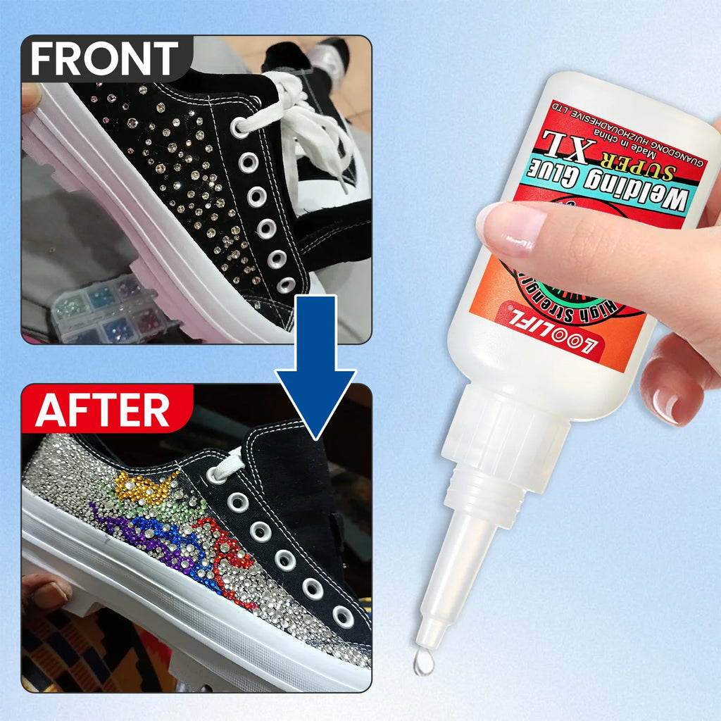 LOOLIFL 50g Oily Welding Super Glue Flexible Waterproof DIY Handcraft Adhesive for Leather Plastic Shoe Model Handmade Repair
