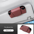 Universal Magnetic Car Sunglasses Holder Super Fiber Leather Case Auto Sun Visor Glasses Box Clip Fastener Eyeglasses Storage