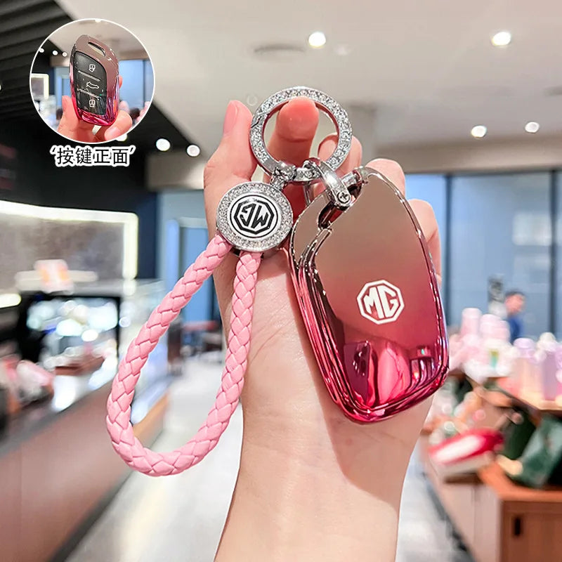 NEW Fahion Soft TPU Car Key Case Cover Shell Fob For MG ZS EV GS GT EZS HS EHS MG3 MG5 MG6 MG7 2019 2020 Styling Accessories