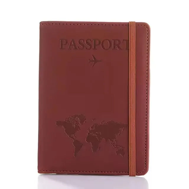 Vintage RFID PU Leather Passport Cover Multi-Function Wallet Case with ID Bank Card Slots for Women & Men Travel Accessory