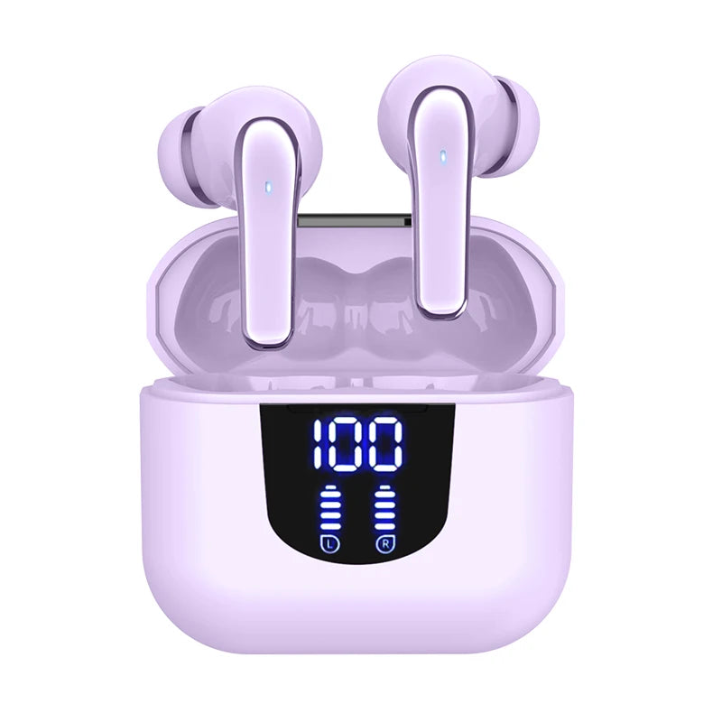 Wireless Bluetooth earphones, intelligent noise cancelling microphone, 48H battery life, heavy bass wireless earphones