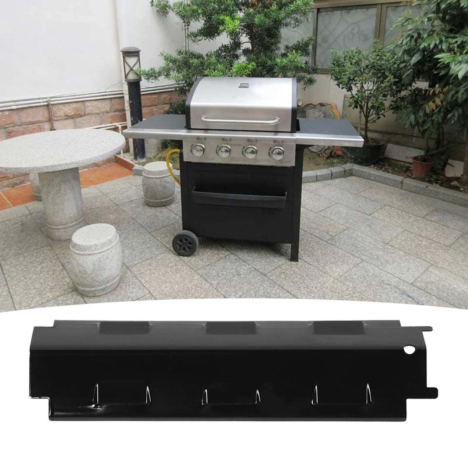 4pcs Grill Heat Tents Stainless Steel Heat Plate Shield Fit for Charbroil Grill Replacement Parts Gas Grill Heat Plates