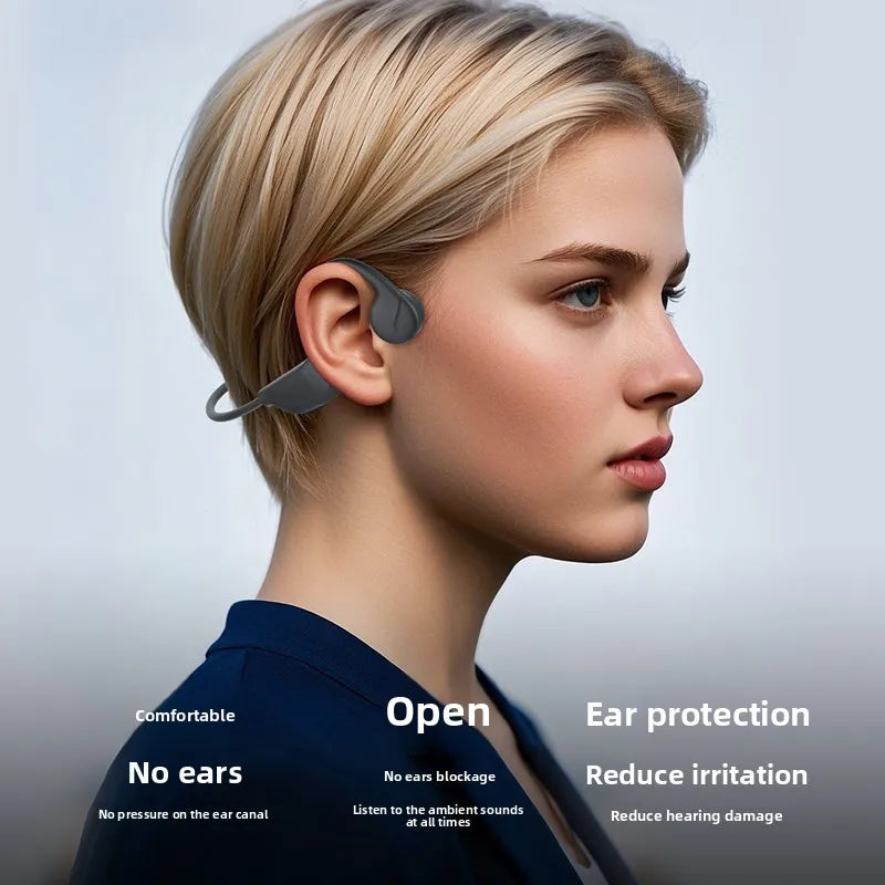 Bone Conduction Headphones Bluetooth 6.0 Wireless Sport Earphone Stereo Sound for Running Cycling Gym