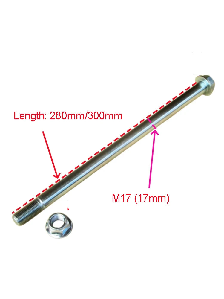 Motorcycle Wheel Axle M17 (16.7mm) 280mm/300mm for Honda Yamaha KTM Sym Loncin Motorbike Dirtbike Motocross Tricycle Hardware