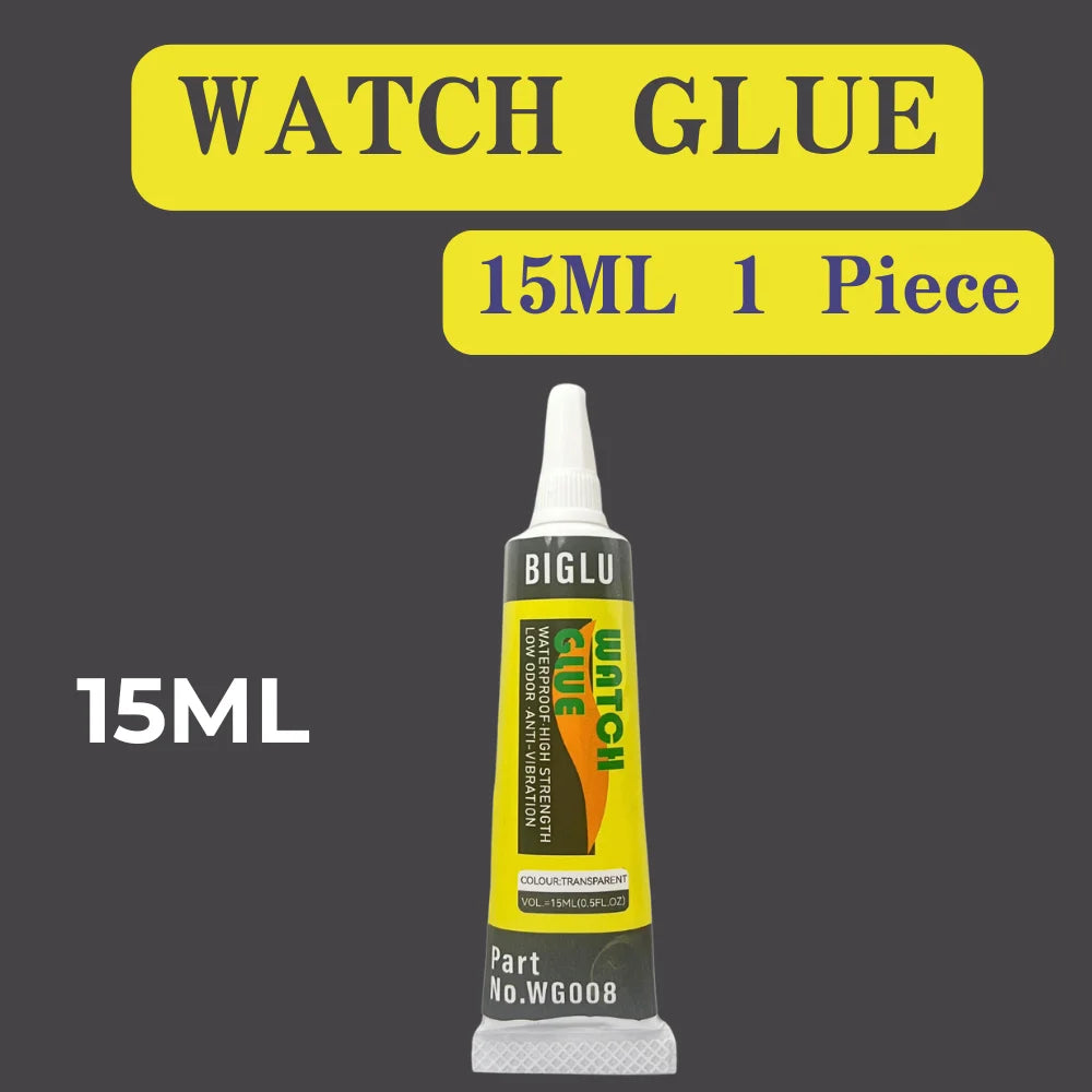 BIGLU Transparent Waterproof Soft Repair Smart Watch Glue Seal Metal Glass Jewelry DIY Cover Frame Adhesive 15ml