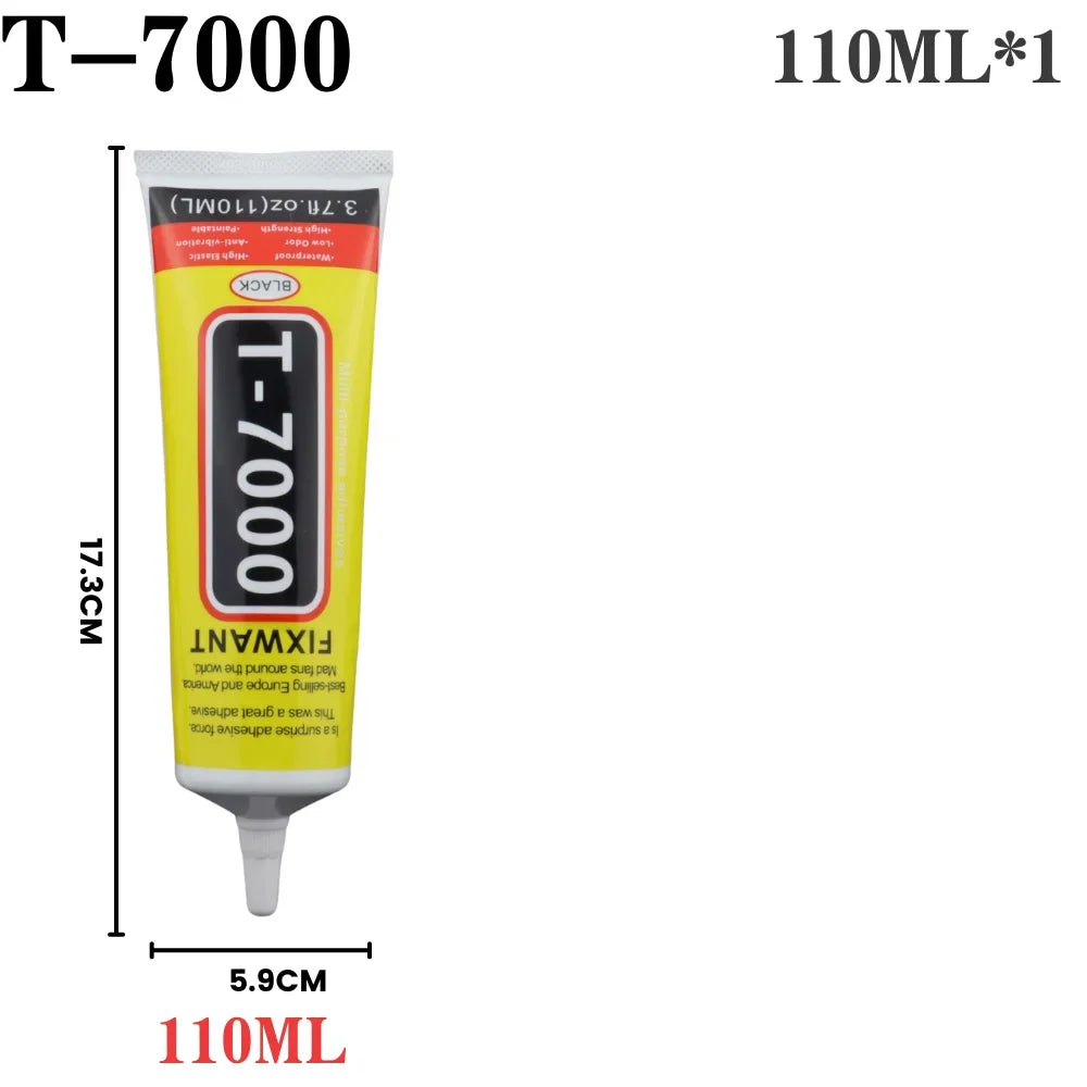 B-7000 T-7000 Clear & Black Glue 15/50/110ml, Fast Drying Waterproof Resin Adhesive for Phone Screen Repair, Jewelry Craft