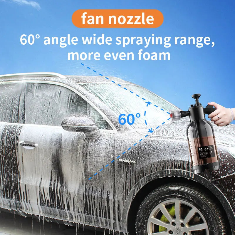 Car Cleaning Foam Spray 2L High Pressure Hand Pump Water Can Foam Lance Spray Bottle for Auto Home Garden Car Cleaning Tools
