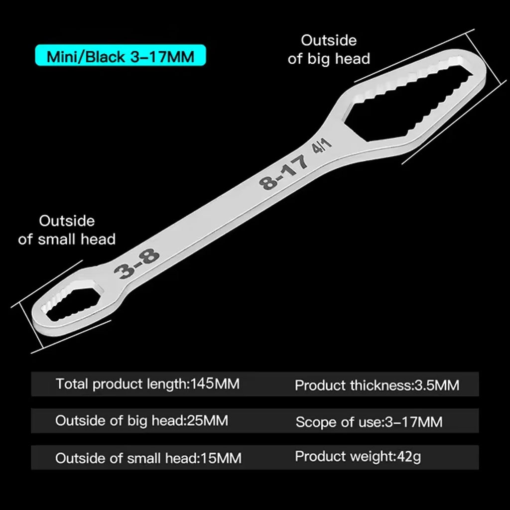 YONGRUN 1PC Universal Motorcycle Wrench 3-17mm 8-22mm Multi Function Repair Spanner Compact Bike Tool for Nut Bolt Adjustment