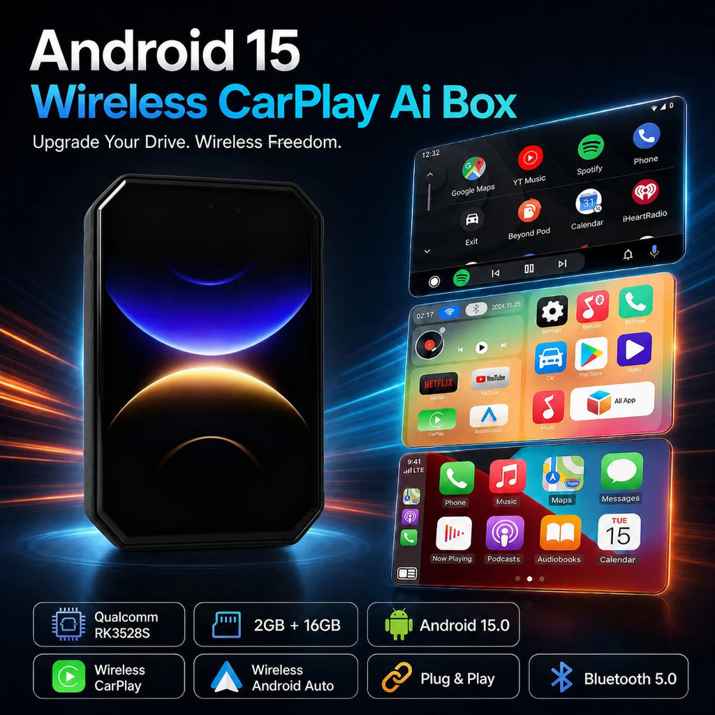 CarRocket I5 Smart Car AI Box Wireless CarPlay Adapter 2+16G Vehicle Video TV Multimedia Streaming Receiver for BMW VinFast