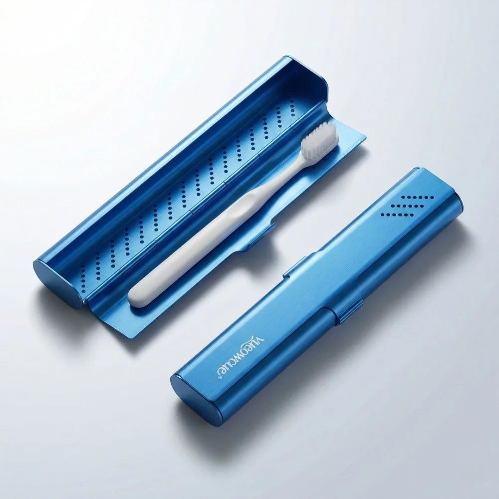 Aluminum Material Aluminum Toothbrush Case Durable Construction Portable Size Travel Toothbrush Holder Empty Design