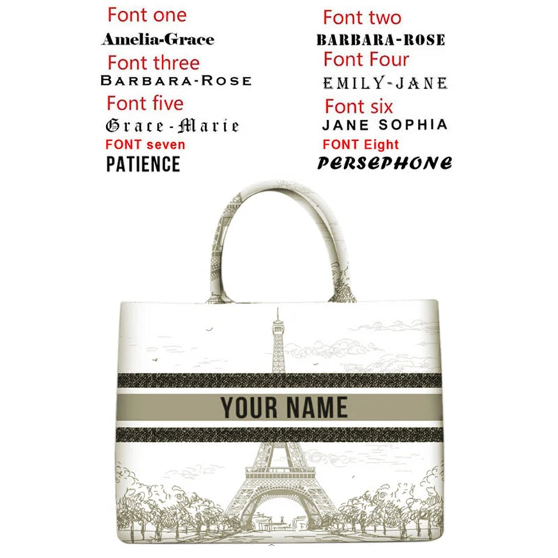2026 New Personalized Custom Women's Tote Bag, Canvas Printed Handbag, Large Capacity Beach Bag