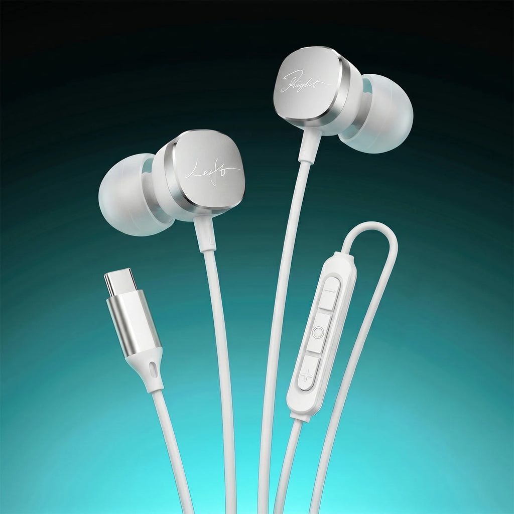 Type C Wired Headphones HiFi Bass Stereo Volume Control Headset In HD Mic Wired Earbuds For Samsung Galaxy S26 S25 S24 Earphones
