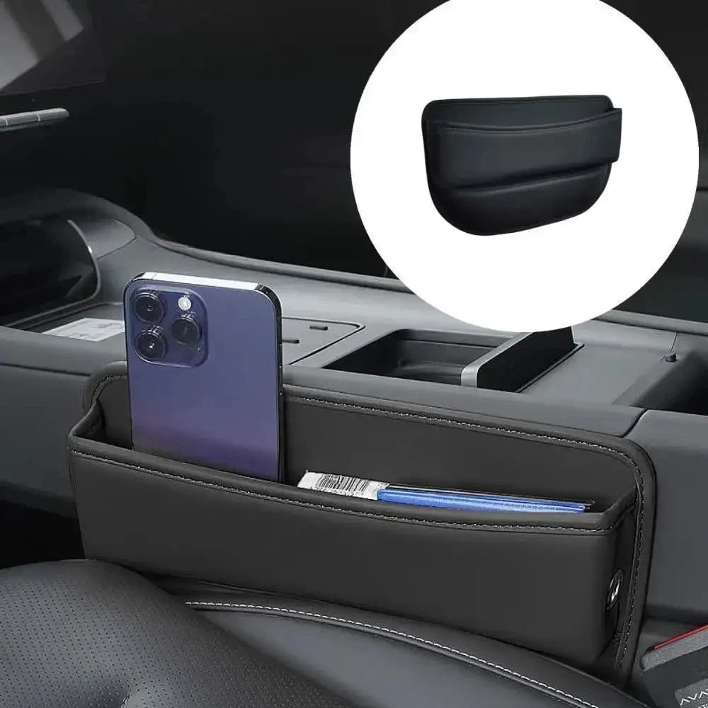 1pcs Leather Car Seat Gap Organizer Multifunction Console Crevice Filler Side Storage Box Car Interior Storage Pocket