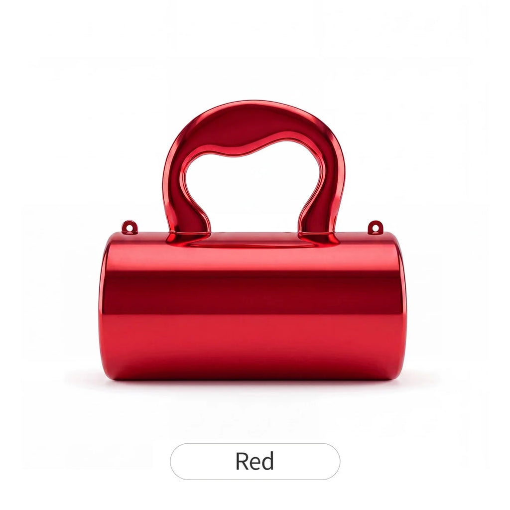 Women's stylish mini clutch bag made of gold cylindrical acrylic with a chain strap suitable for parties weddings and banquets