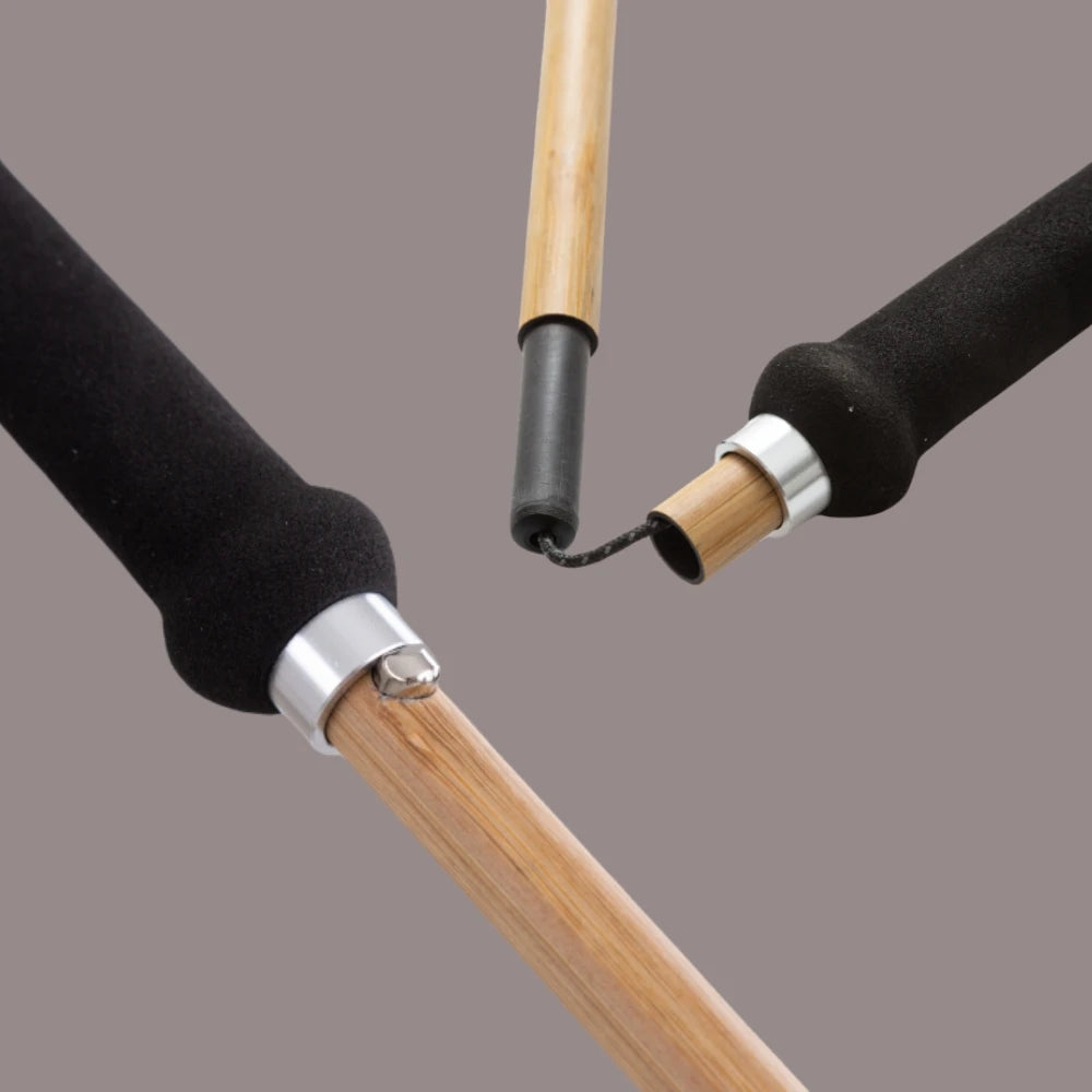 New Hiking Pole Ultralight Trekking Poles High Strength Carbon Fiber & Natural Bamboo Skin Trekking Pole Outdoor