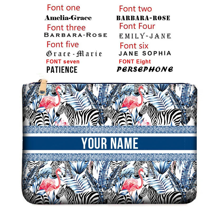 Canvas makeup bag WOMAN BAG Fashion Designer Party Clutch Personalized Custom Print Name Letter Beach Bag Travel Cosmetic Bag