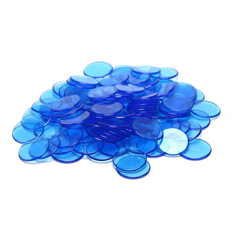 100pcs 19mm Poker Chips Count Bingo Chips Bingo Game Cards Plastic for Games