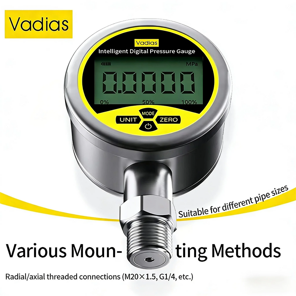 -0.1-60Mpa Digital Pressure Manometer 400bar Pressure Gauge 80mm Pressure Manometer M20*1.5 0.2% SS304 Digital Pressure Gauge