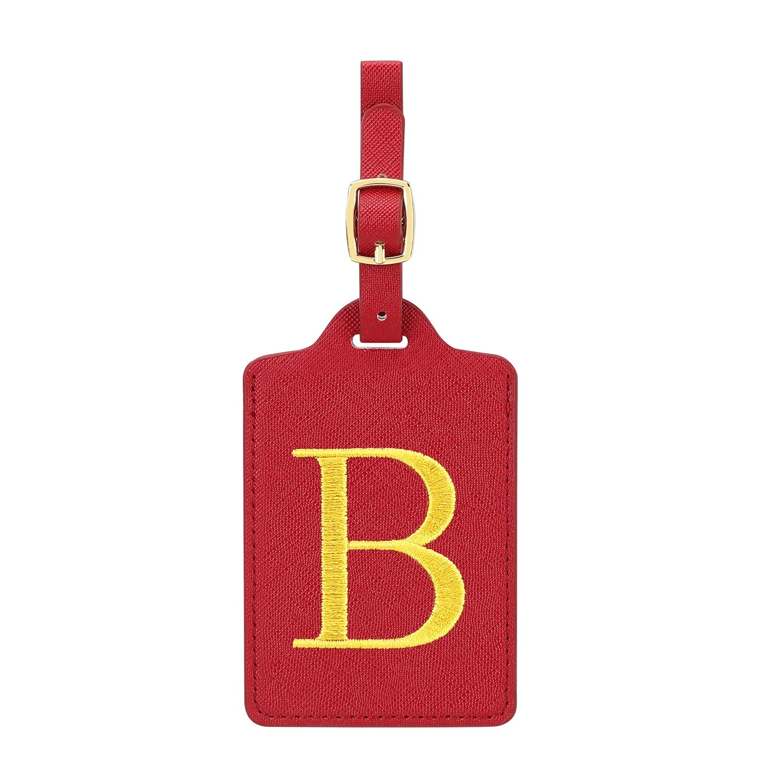 MIYIN 26 letters Luggage Tags for Suitcases PU Leather Privacy Protection Bag Tags Travel Accessories Essential, Energetic Red