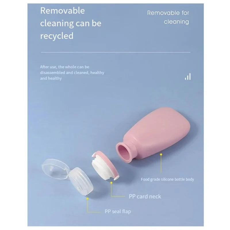 1/2/3pcs 90Ml Travel Silicone Refill Bottle, Shower Gel, Shampoo Refill Bottle, Squeeze Refill Empty Bottle