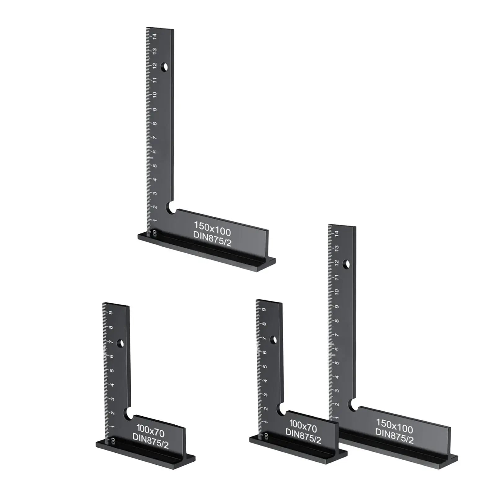 Metric Metal L Square Ruler High Precision Right Angle Measuring Tool for Machinist and Carpenter Applications