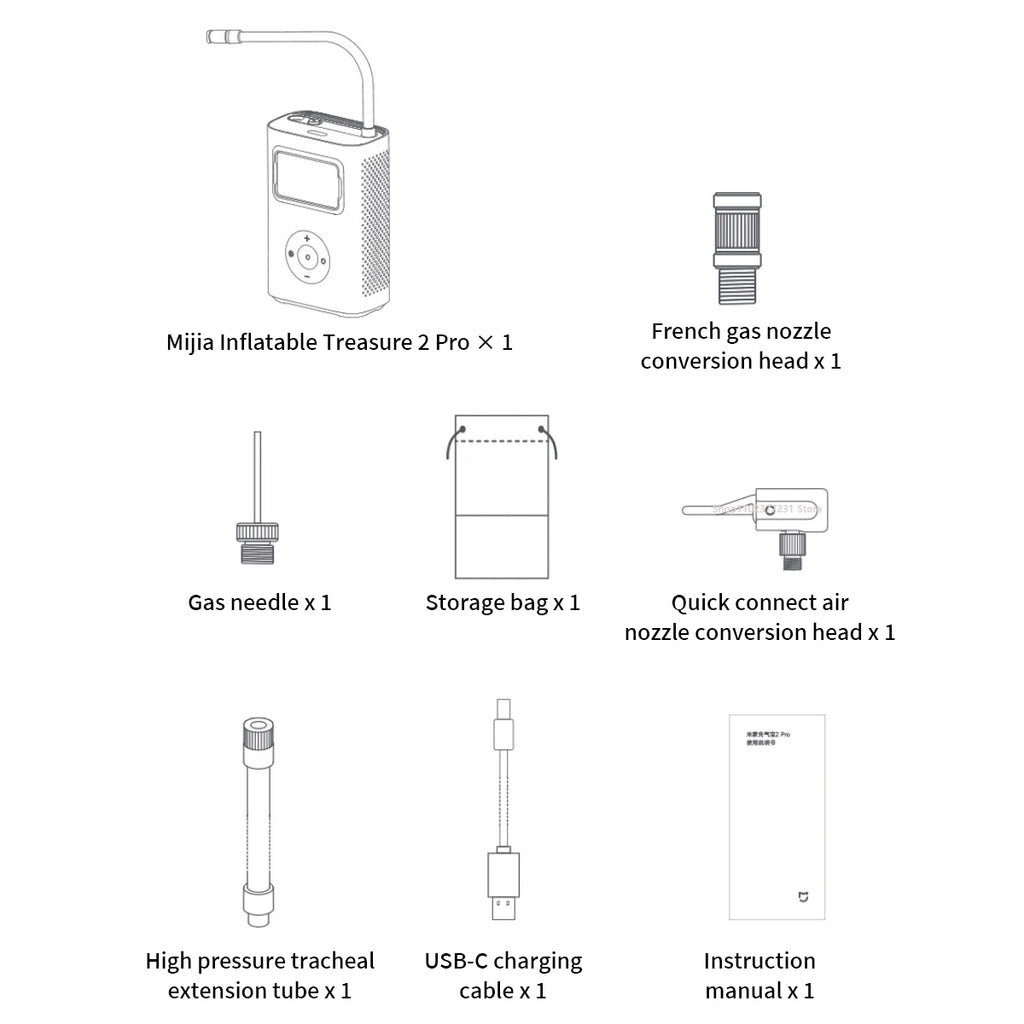 New MIJIA Air Pump 2 Pro Portable Electric Air Compressor Mi Inflatable Treasure 150psi High Pressure Motorcycle Car Soccer
