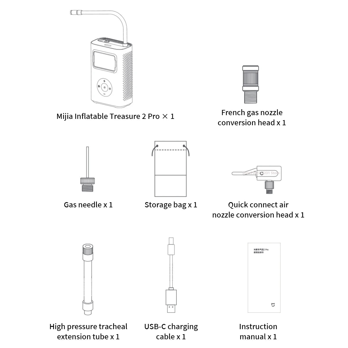 New MIJIA Air Pump 2 Pro Portable Electric Air Compressor Mi Inflatable Treasure 150psi High Pressure Motorcycle Car Soccer