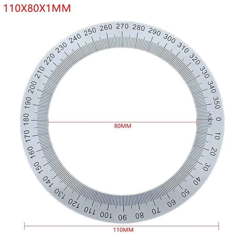 Stainless Steel Lathe Dial Disc 360 Degree Disc Universal Measuring Disc (Diameter:70 110 120 130 90 120 170 190 200MM)