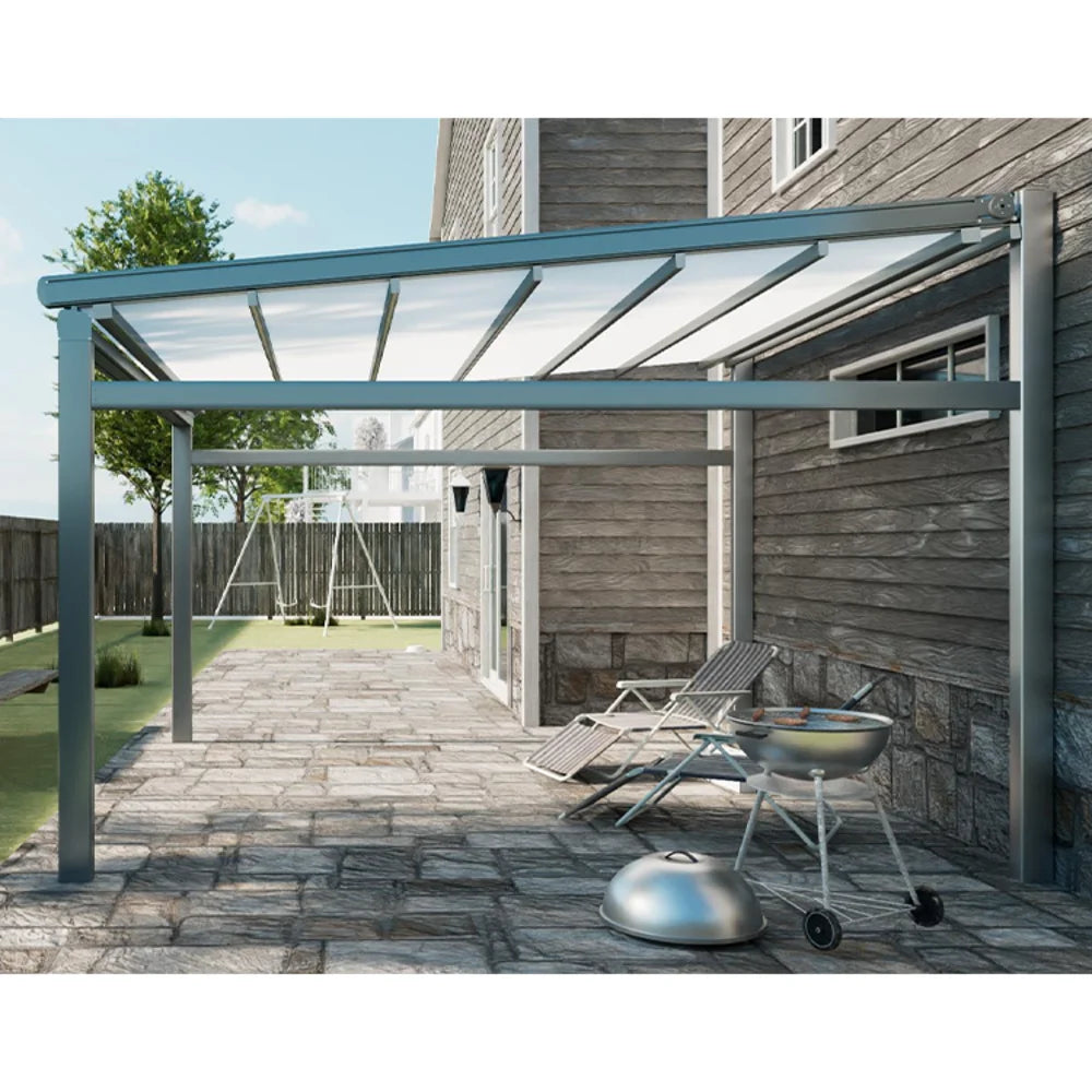 Electric Retractable Awning PVC Folding Canopy Motorized Sunshade Waterproof Patio Roof Cover Aluminum Pergola Outdoor Shelter