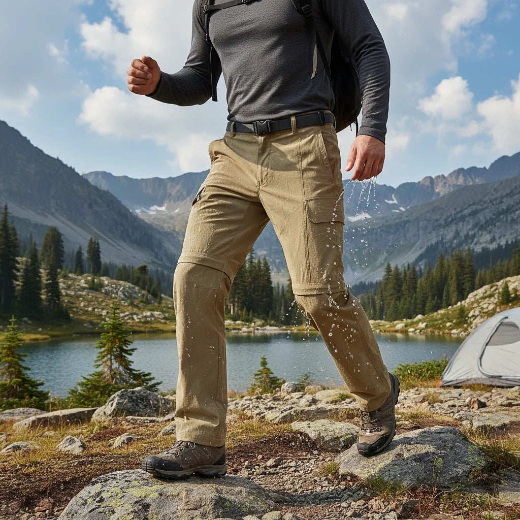 Fanuocetar Mens Removable Hiking Pants for Summer Quick Dry Camping Trekking Climbing Outdoor Scratch-resistant Stretch Pants