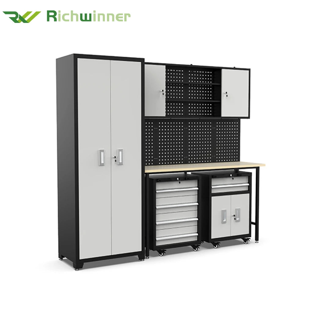 Quality Steel Tool Cabinet Set with Drawers Double-Doors and Multipurpose Trolley for Garage Workshop Factory Mechanic Chest