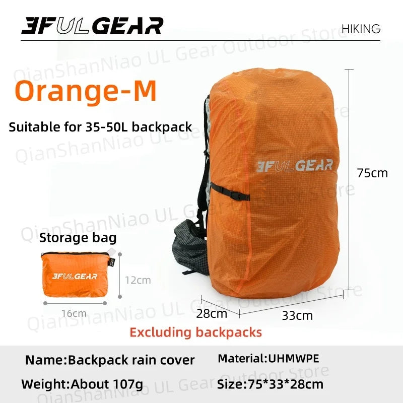 3F UL Gear UHMWPE Rain Cover For Backpack Outdoor Ultralight Hiking Waterproof Trekking Rainproof 20-85L Backpack Cover