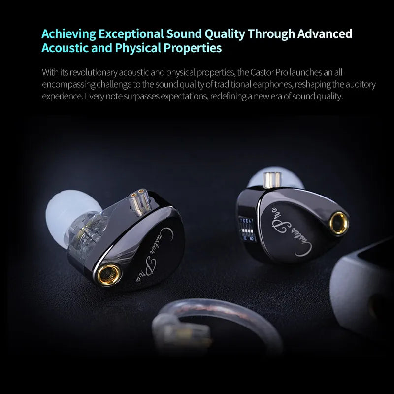 KZ Castor Pro HiFi Earphones Dynamic Drivers High-end Tunable Earphones Sound Quality Bass Headset Detachable Cable Headphones