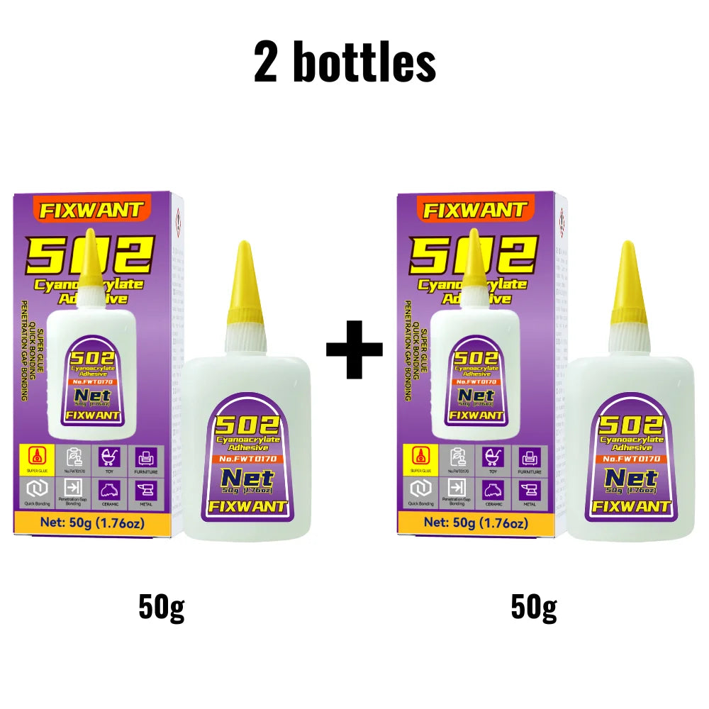 1-3pcs Instant Quick-drying FIXWANT 502 Super Glue Cyanoacrylate Adhesive Leather Rubber Wood Metal Strong Bond Liquid Glue Tool