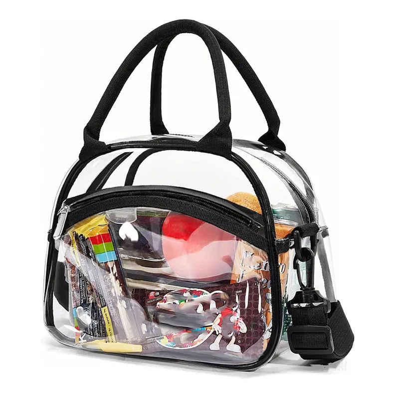 Zipper Transparent Crossbody Bag Waterproof Large Capacity Clear Shoulder Bag with Adjustable Strap Pvc Storage Bag