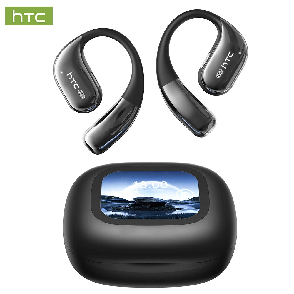 HTC NE77 TWS Wireless Earbuds Bluetooth 5.3 ENC HD Mic Low Latency Touch Control LED Display Sport Headphones for iOS Android