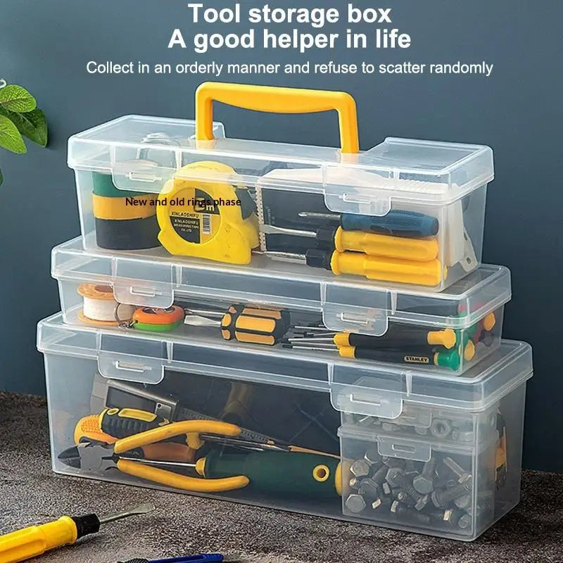 Thickened Portable Transparent Plastic Tool Storage Box