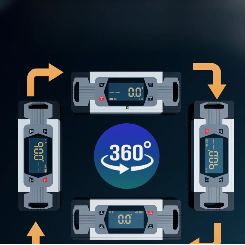 Touchscreen Digital Level with Dual Measurement Capability Large Display and Buzzer for Repetitive Alignment Work