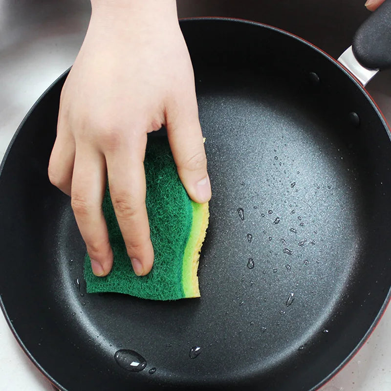 10-Pack Multi-Layer Kitchen Sponge Scrub: Oil-Stain Removal Tool for Pans & Tableware Cleaning