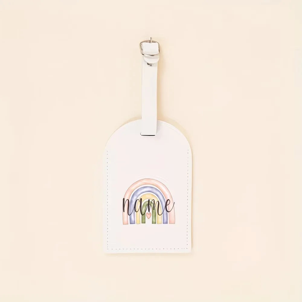 Custom Personalized Rainbow Name Luggage Tags PU Material Suitcase Travel Accessories Bag Tags Birthday Wedding Gifts
