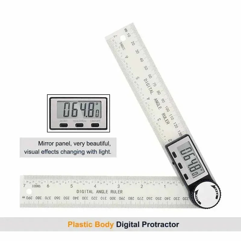 1PC 2 in 1 Digital Angle Detector Scale High Accuracy Multifunctional Woodworking Measurement Tool